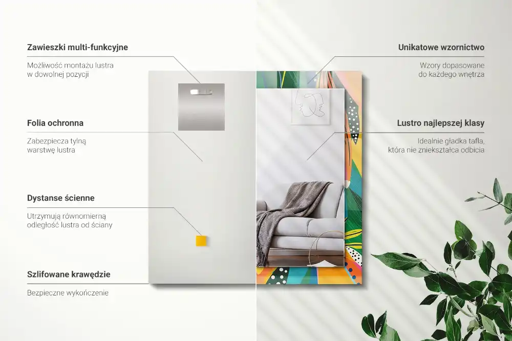 Obdĺžnikové ozdobné zrkadlo Farebný abstraktný vzor