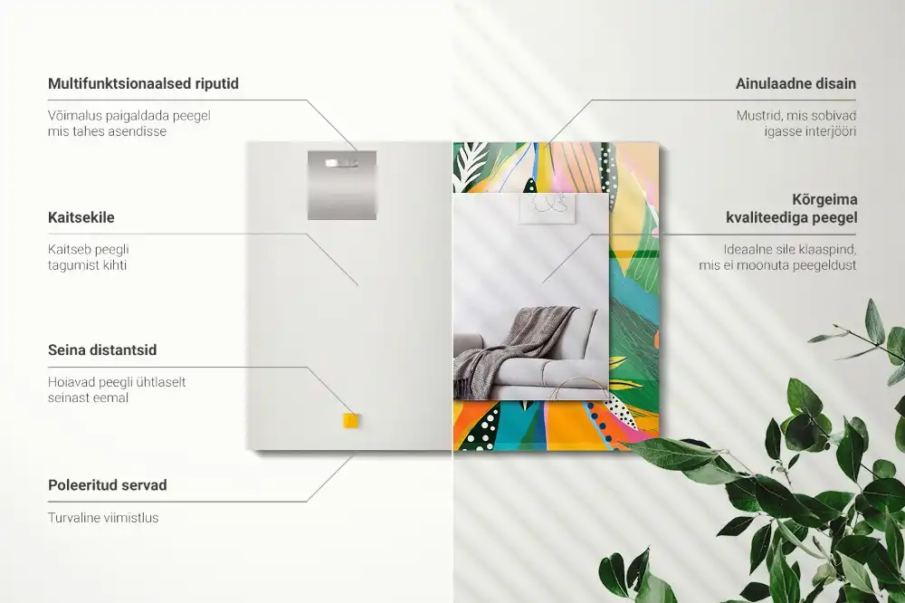 Obdĺžnikové ozdobné zrkadlo Farebný abstraktný vzor