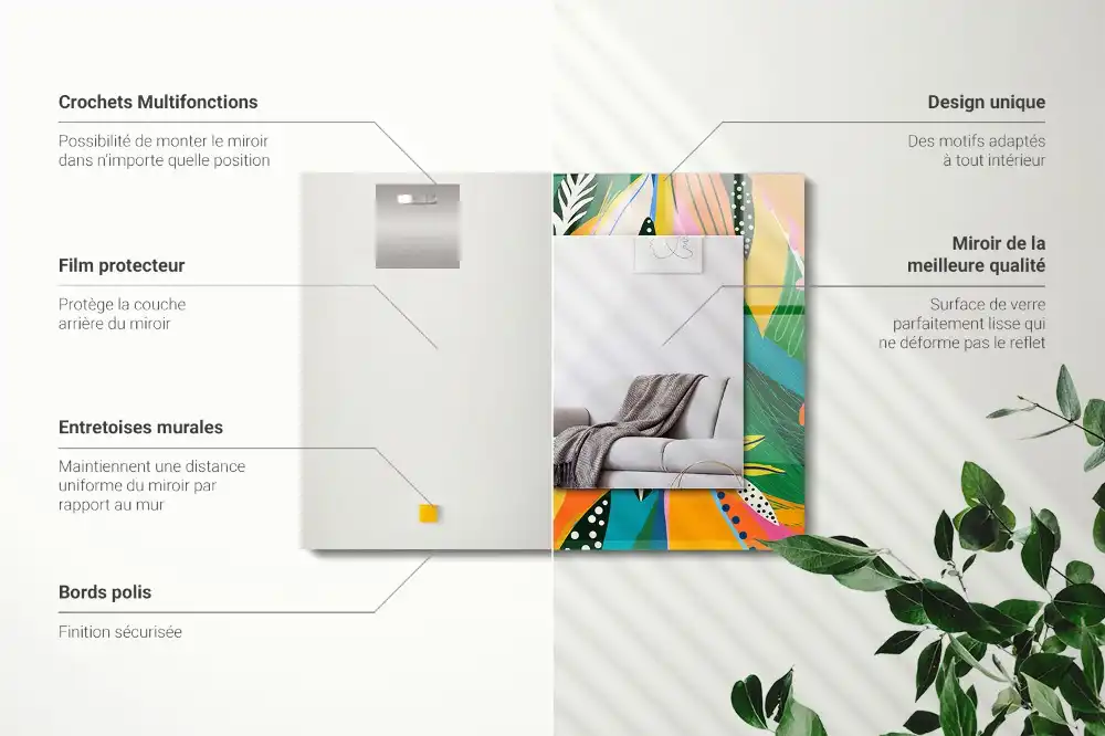 Obdĺžnikové ozdobné zrkadlo Farebný abstraktný vzor