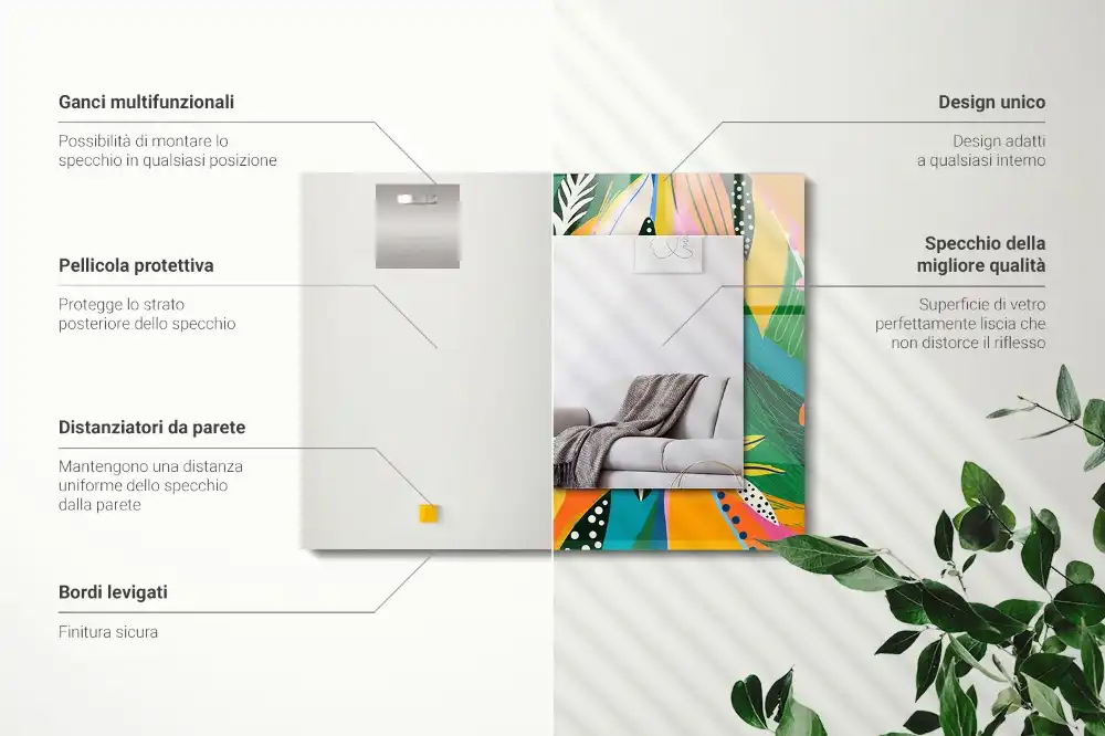 Obdĺžnikové ozdobné zrkadlo Farebný abstraktný vzor