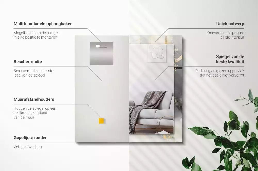 Obdĺžnikové dekoračné zrkadlo Abstraktné moderné umenie