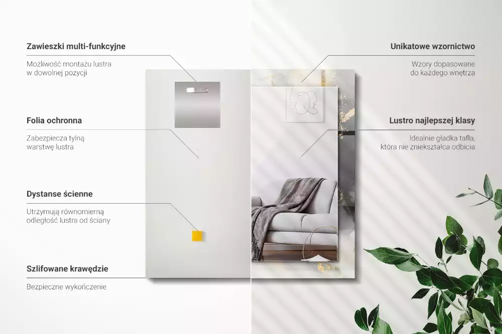 Obdĺžnikové dekoračné zrkadlo Abstraktné moderné umenie