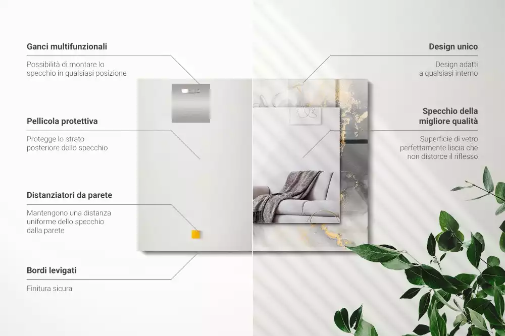 Obdĺžnikové dekoračné zrkadlo Abstraktné moderné umenie