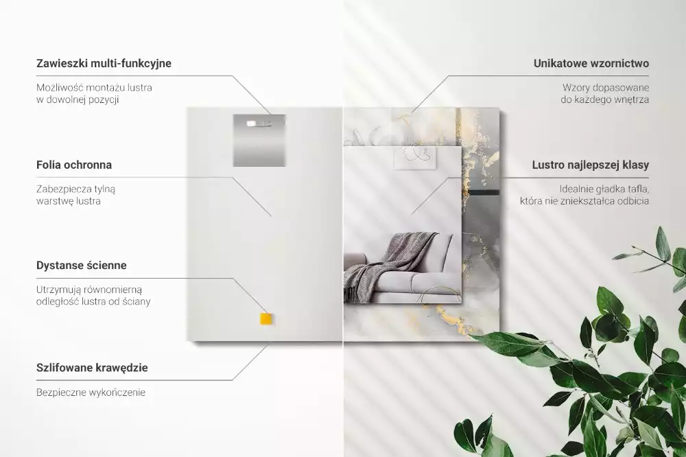 Obdĺžnikové dekoračné zrkadlo Abstraktné moderné umenie