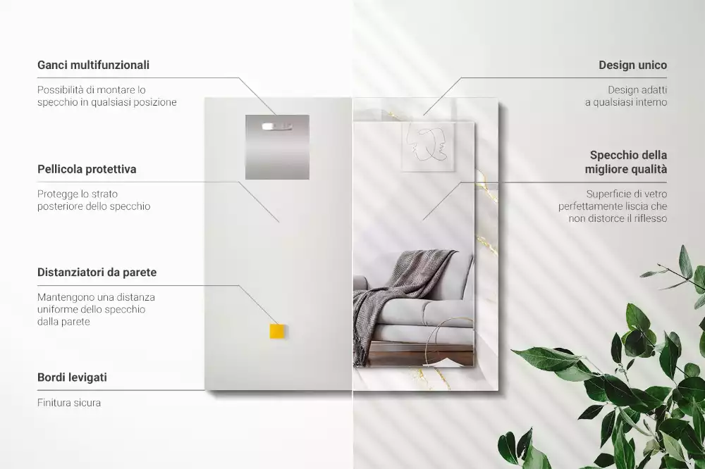 Obdĺžnikové ozdobné zrkadlo Sivý mramor