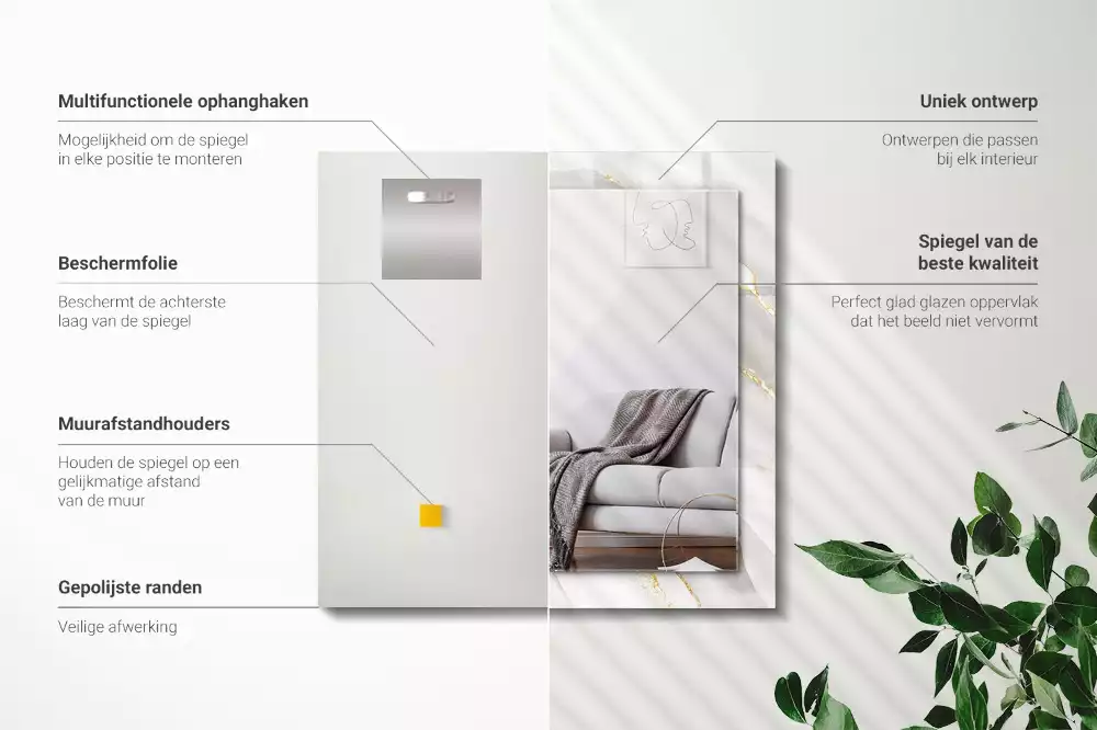 Obdĺžnikové ozdobné zrkadlo Sivý mramor