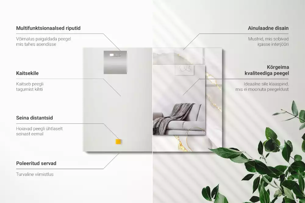 Obdĺžnikové ozdobné zrkadlo Sivý mramor