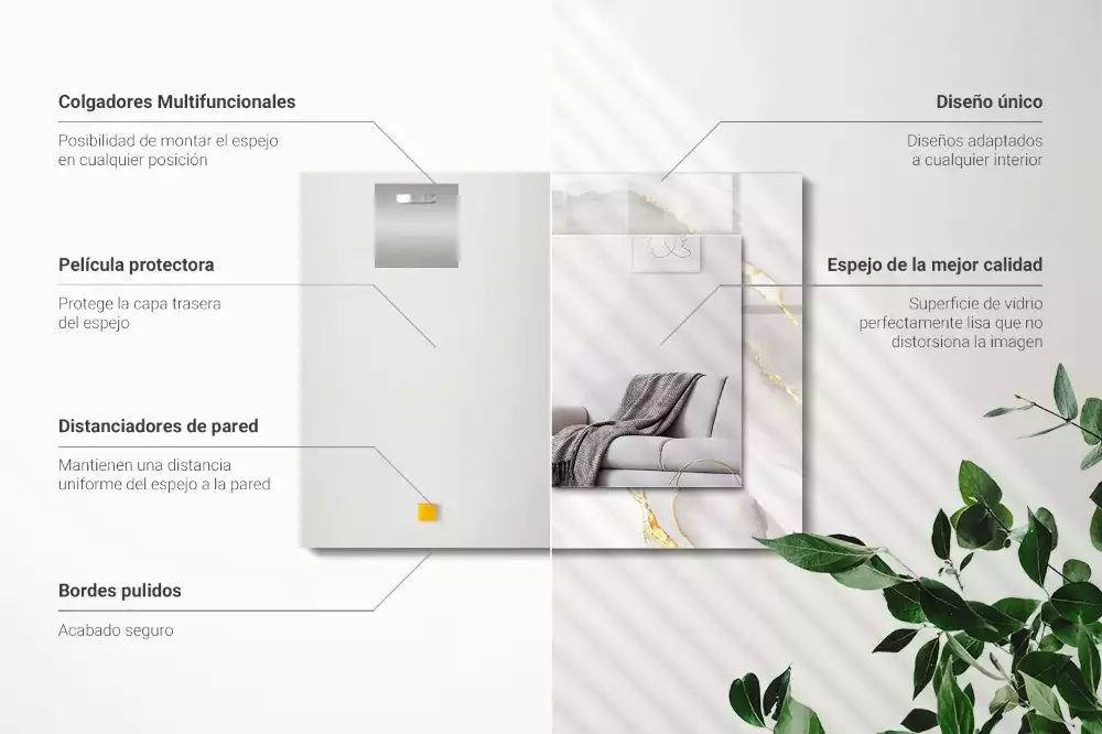 Obdĺžnikové ozdobné zrkadlo Sivý mramor