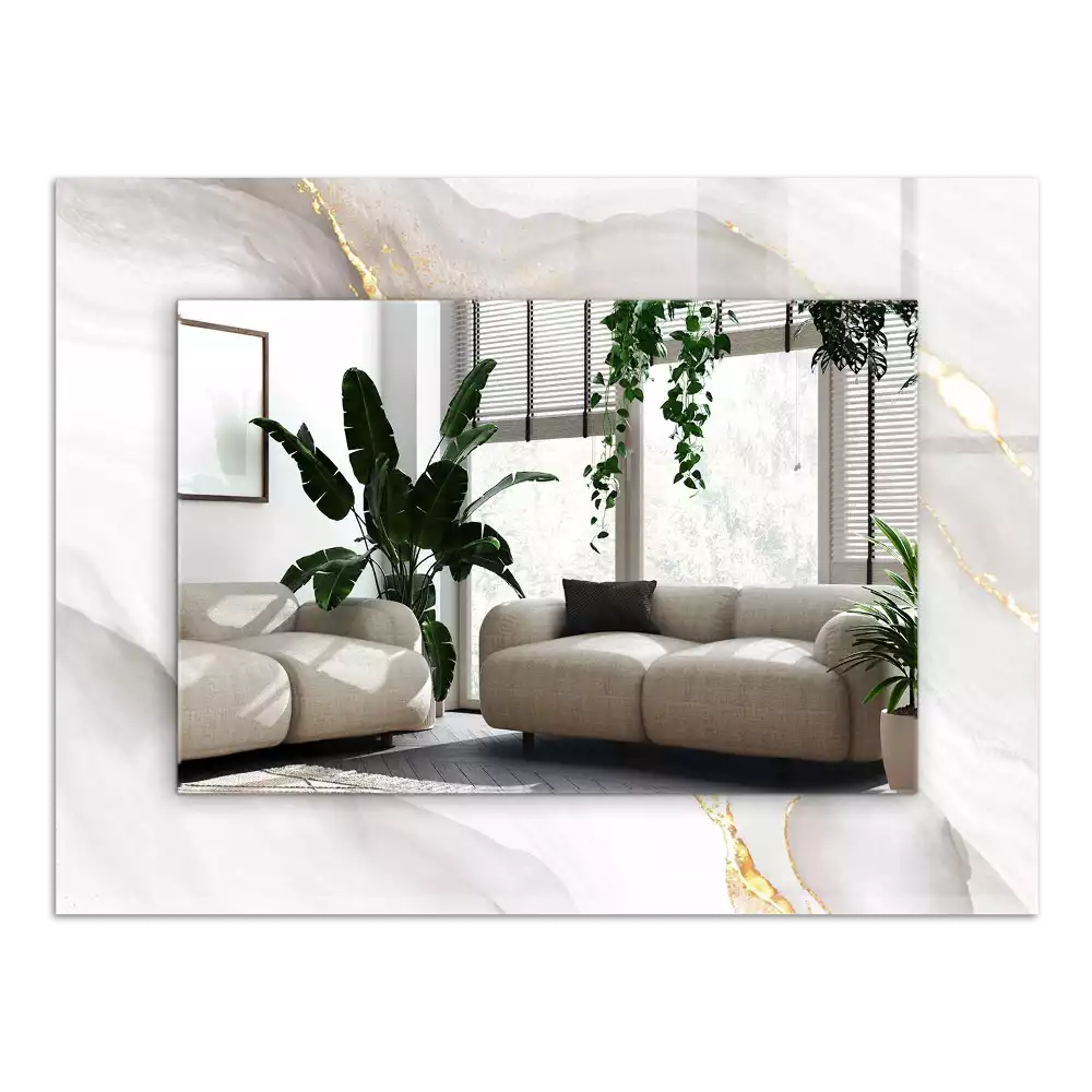 Obdĺžnikové ozdobné zrkadlo Sivý mramor