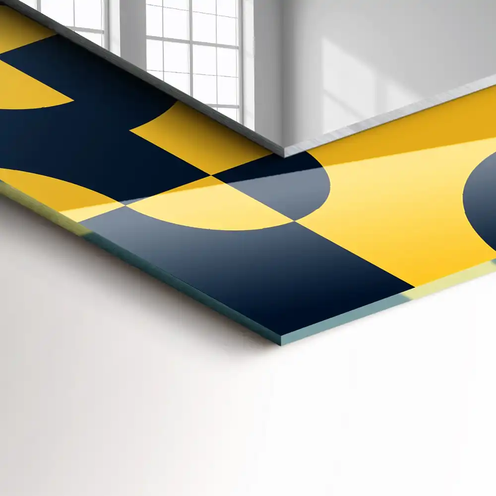 Obdĺžnikové dekoračné zrkadlo Abstraktný geometrický vzor