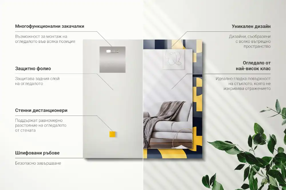 Obdĺžnikové dekoračné zrkadlo Abstraktný geometrický vzor