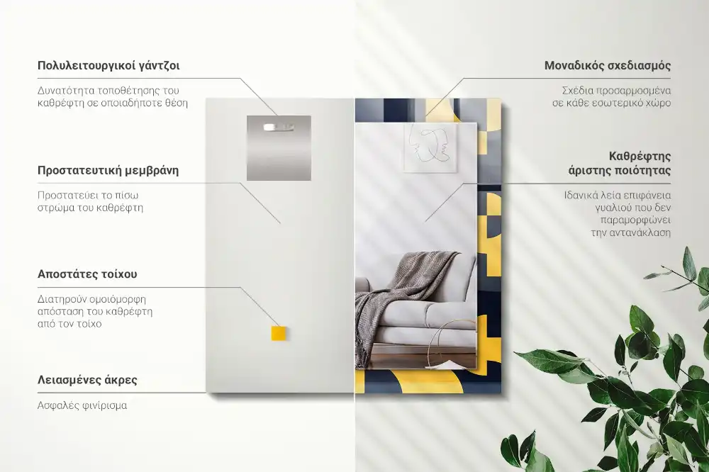 Obdĺžnikové dekoračné zrkadlo Abstraktný geometrický vzor