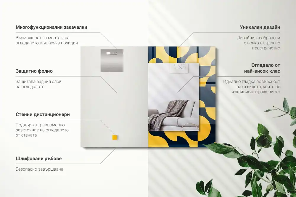 Obdĺžnikové dekoračné zrkadlo Abstraktný geometrický vzor