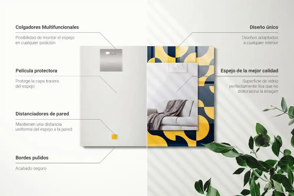 Obdĺžnikové dekoračné zrkadlo Abstraktný geometrický vzor