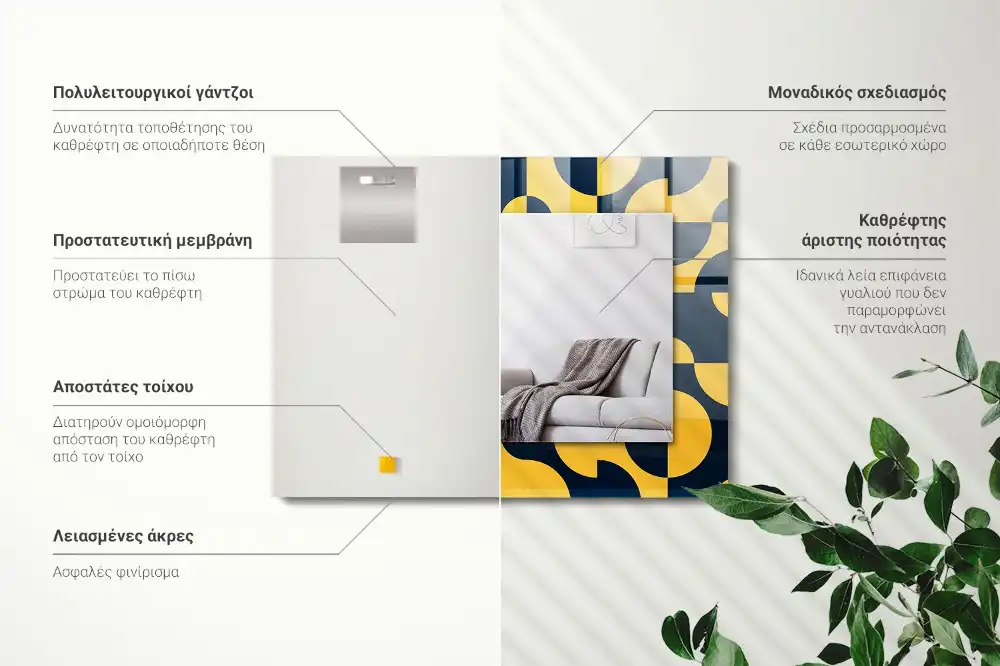 Obdĺžnikové dekoračné zrkadlo Abstraktný geometrický vzor