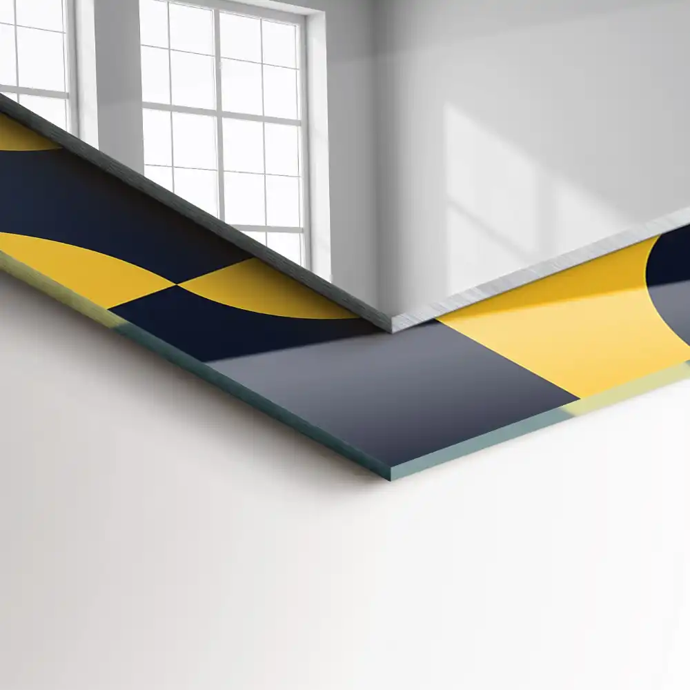 Obdĺžnikové dekoračné zrkadlo Abstraktný geometrický vzor