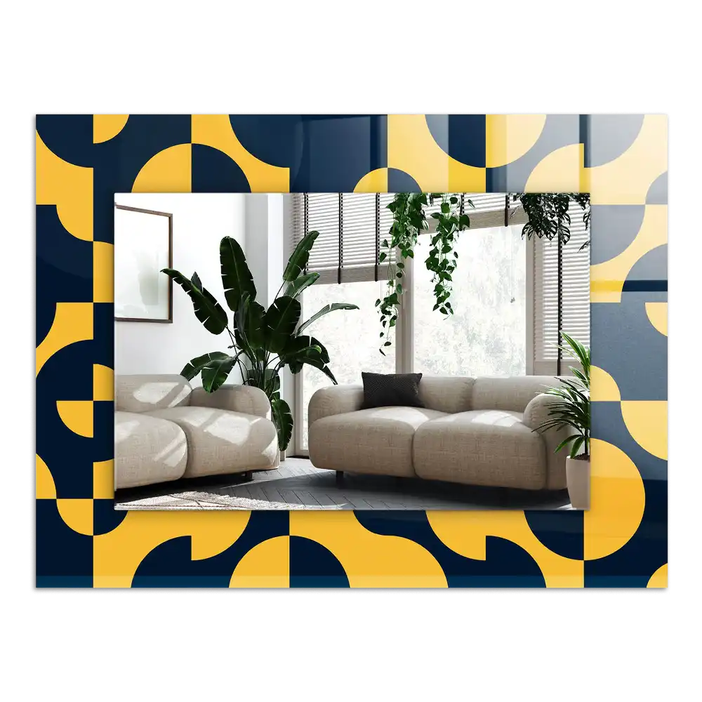 Obdĺžnikové dekoračné zrkadlo Abstraktný geometrický vzor