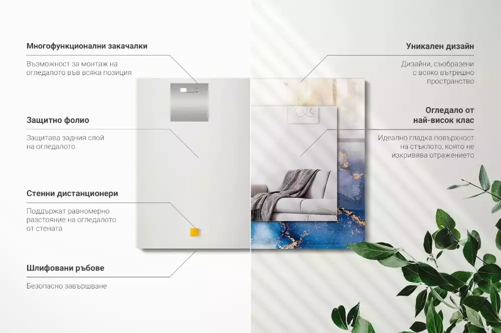 Obdĺžnikové ozdobné zrkadlo Abstraktné plastické umenie