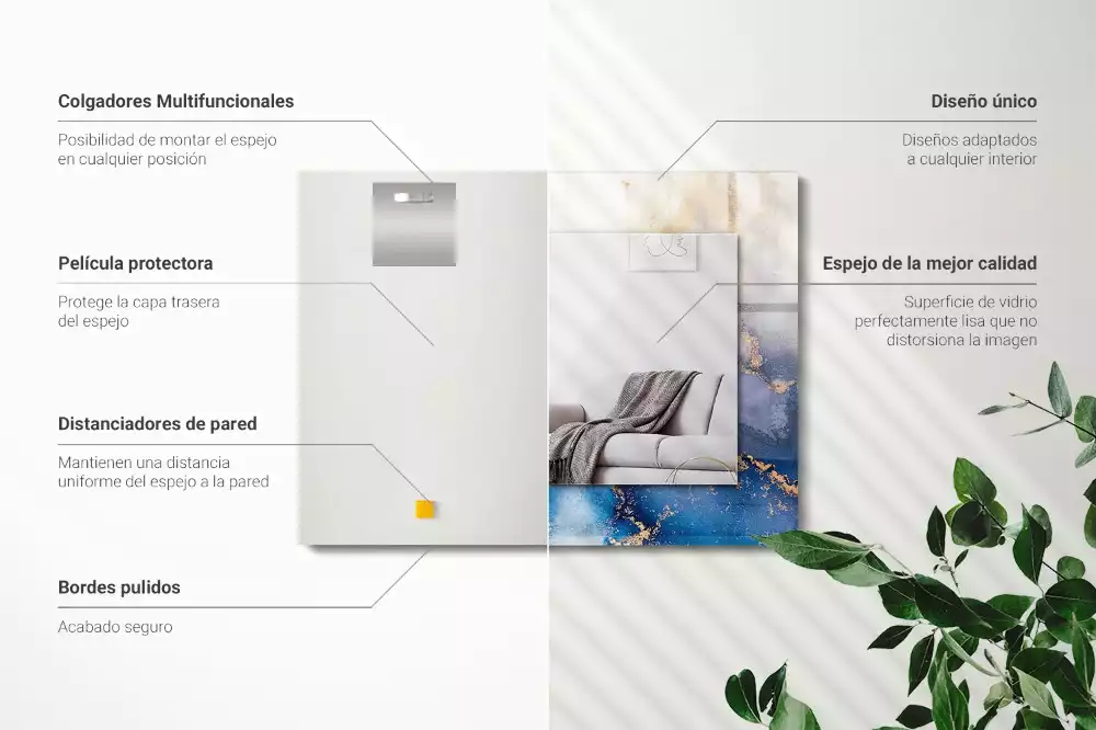 Obdĺžnikové ozdobné zrkadlo Abstraktné plastické umenie