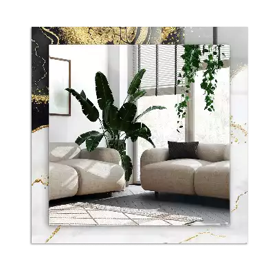 Obdĺžnikové dekoračné zrkadlo Abstraktné zlaté umenie