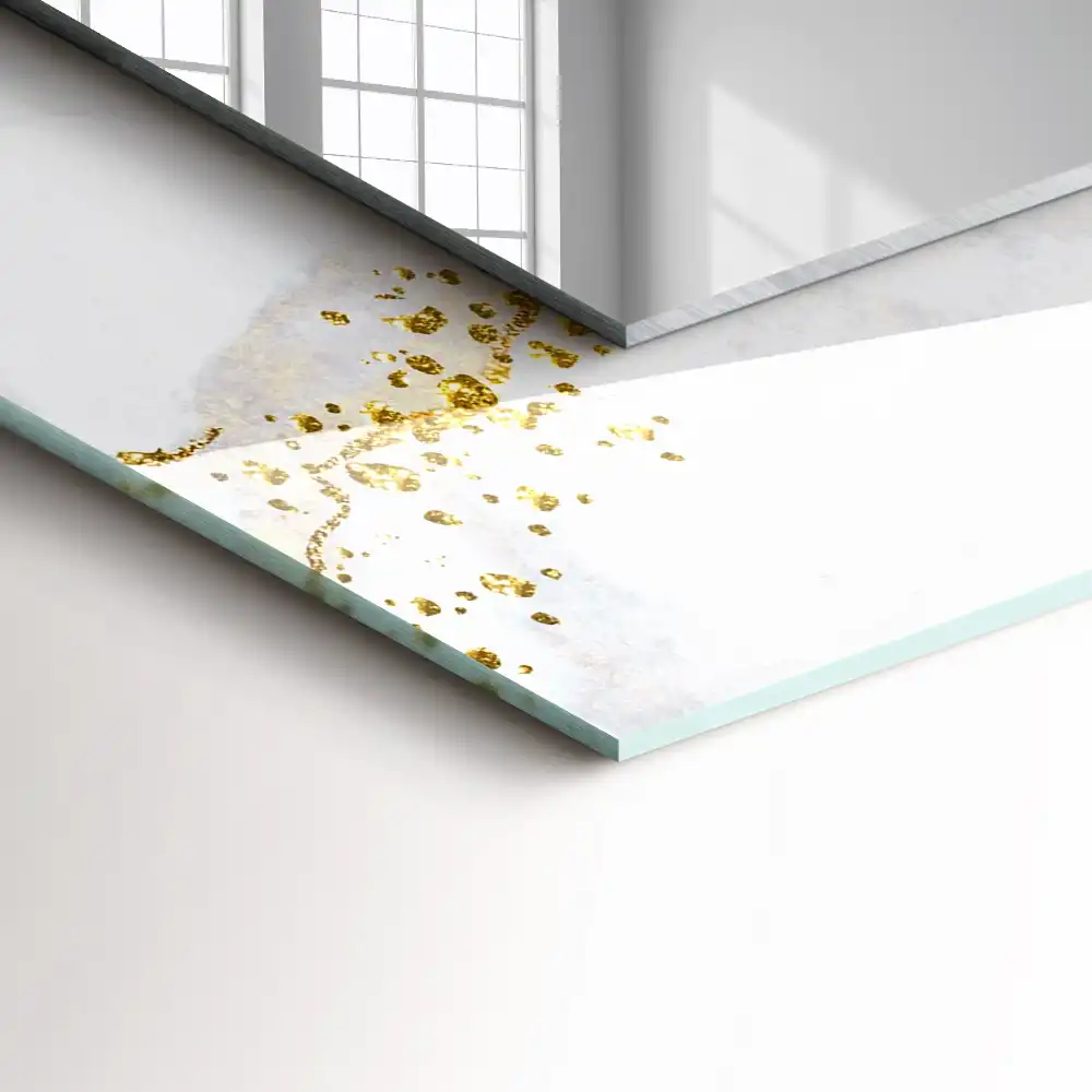 Obdĺžnikové dekoračné zrkadlo Abstraktné zlaté umenie