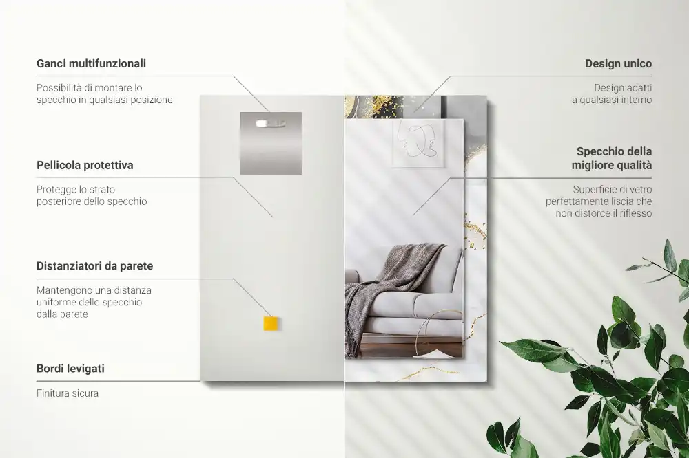 Obdĺžnikové dekoračné zrkadlo Abstraktné zlaté umenie