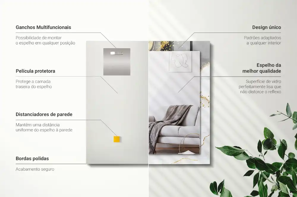 Obdĺžnikové dekoračné zrkadlo Abstraktné zlaté umenie