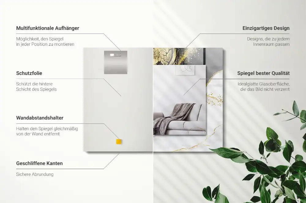 Obdĺžnikové dekoračné zrkadlo Abstraktné zlaté umenie