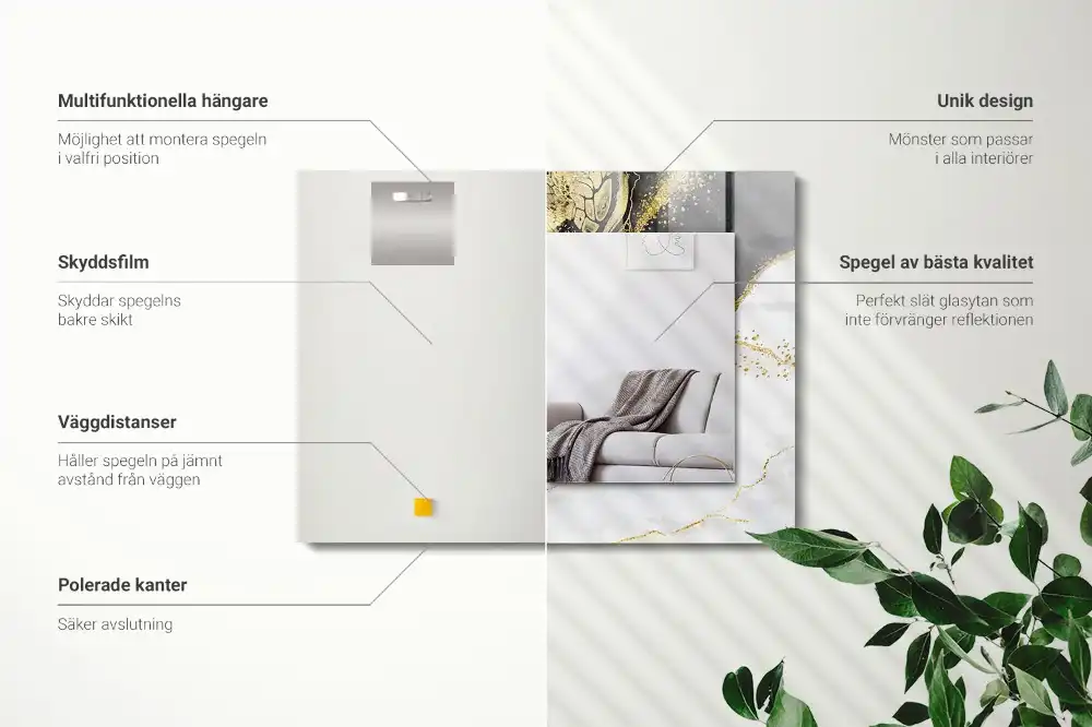 Obdĺžnikové dekoračné zrkadlo Abstraktné zlaté umenie