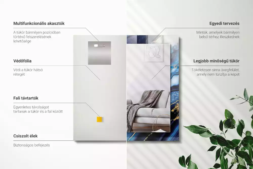 Obdĺžnikové ozdobné zrkadlo Abstraktné mramorové umenie