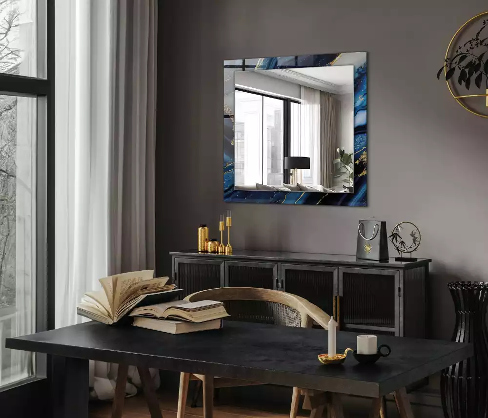 Obdĺžnikové ozdobné zrkadlo Abstraktné mramorové umenie