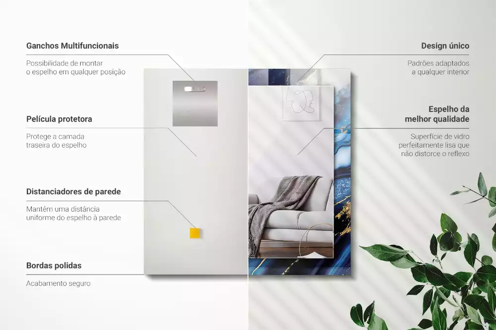 Obdĺžnikové ozdobné zrkadlo Abstraktné mramorové umenie