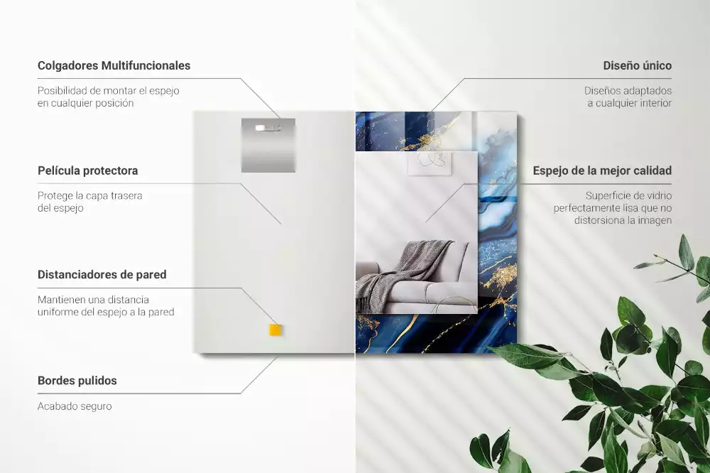 Obdĺžnikové ozdobné zrkadlo Abstraktné mramorové umenie