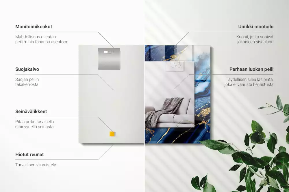 Obdĺžnikové ozdobné zrkadlo Abstraktné mramorové umenie