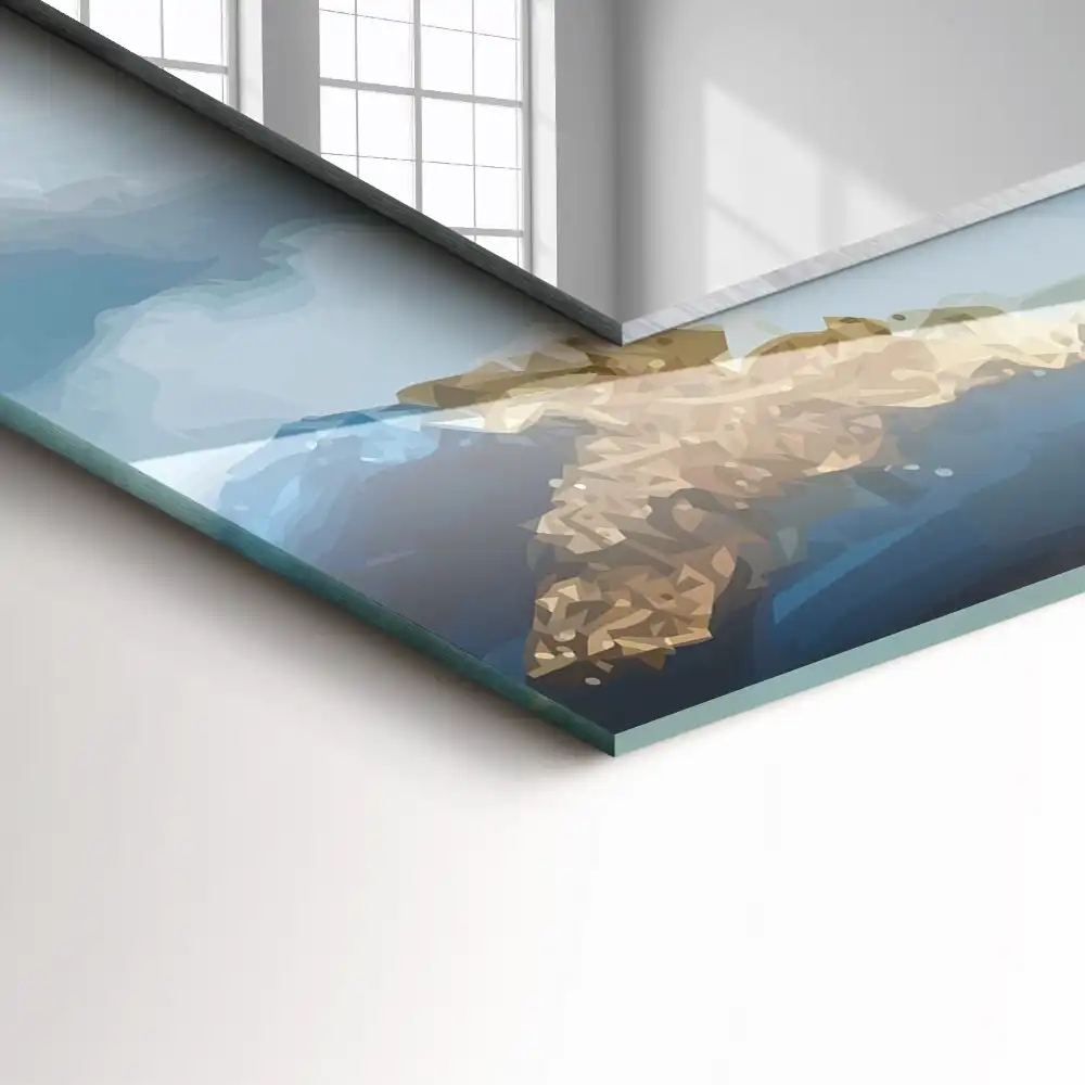 Obdĺžnikové dekoračné zrkadlo Hory v hmle