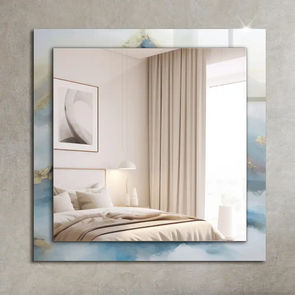 Obdĺžnikové dekoračné zrkadlo Hory v hmle