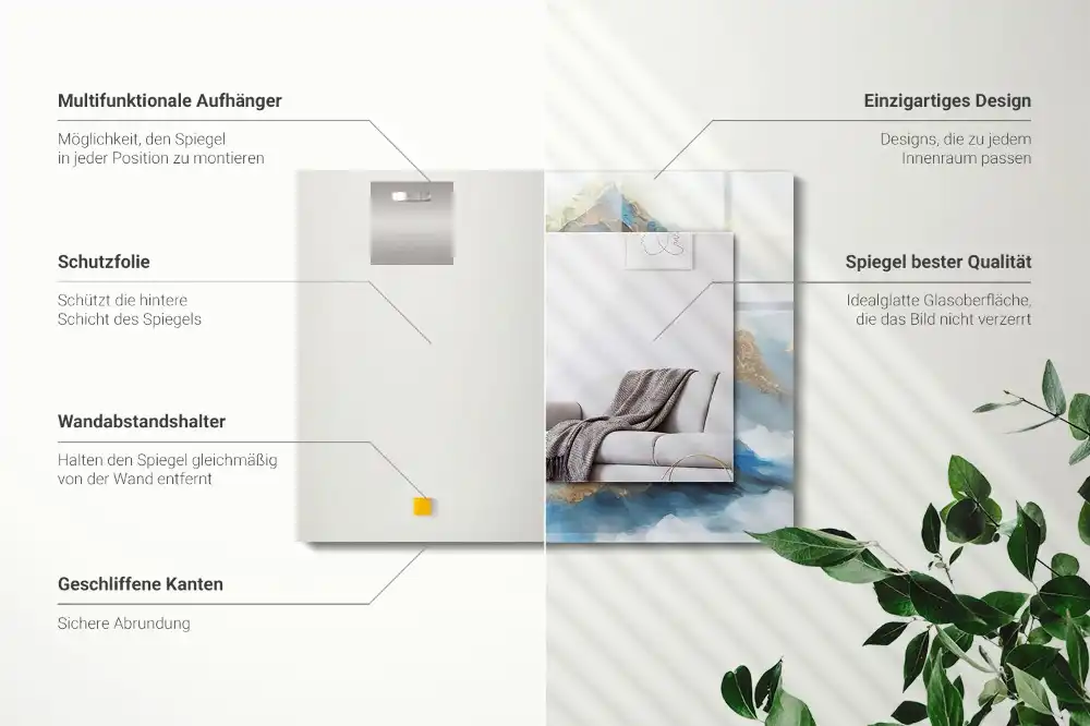 Obdĺžnikové dekoračné zrkadlo Hory v hmle