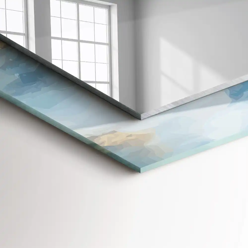 Obdĺžnikové dekoračné zrkadlo Hory v hmle