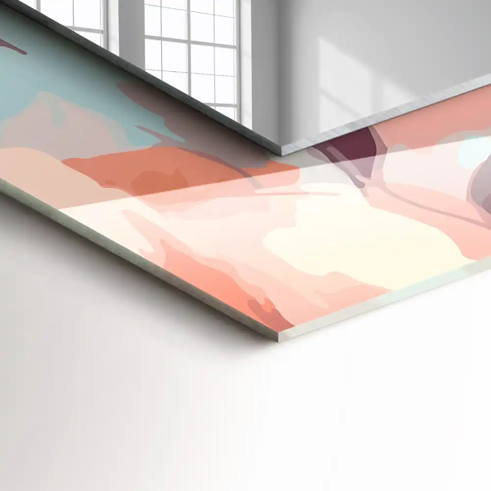 Obdĺžnikové ozdobné zrkadlo Pastelové kvety, listy