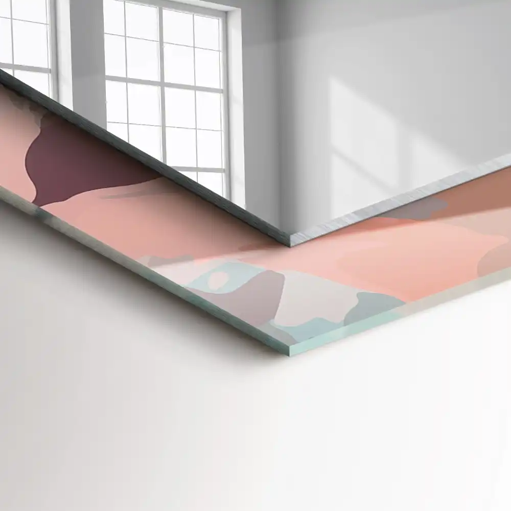 Obdĺžnikové ozdobné zrkadlo Pastelové kvety, listy