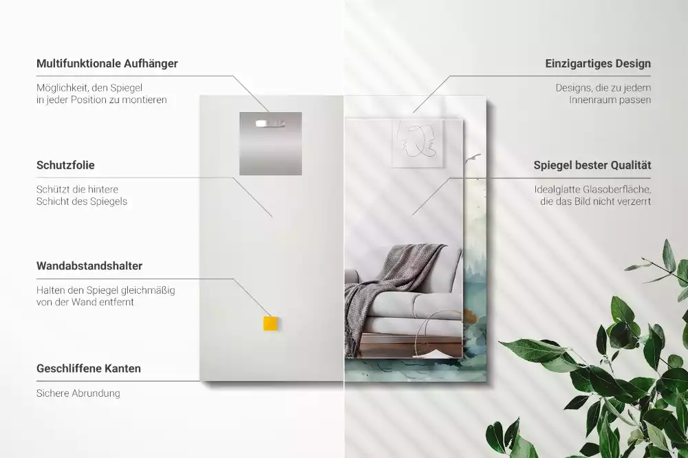 Obdĺžnikové dekoračné zrkadlo Les v hmle