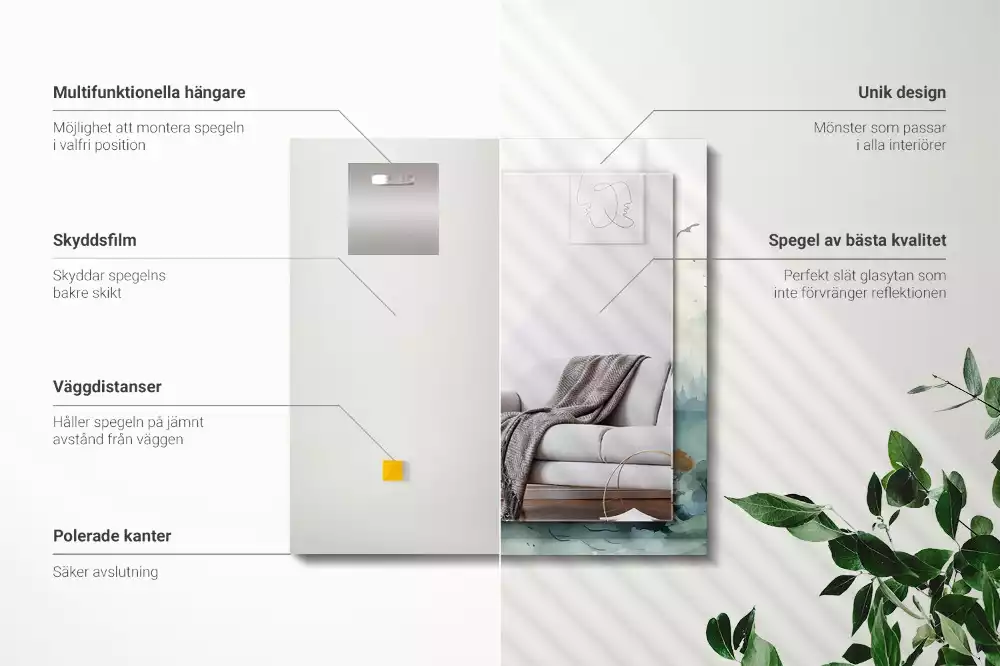 Obdĺžnikové dekoračné zrkadlo Les v hmle