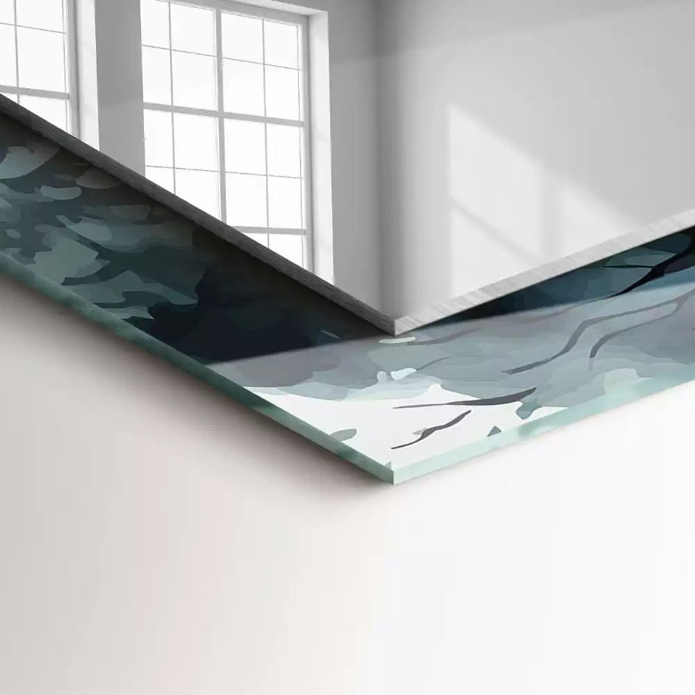 Obdĺžnikové dekoračné zrkadlo Les v hmle