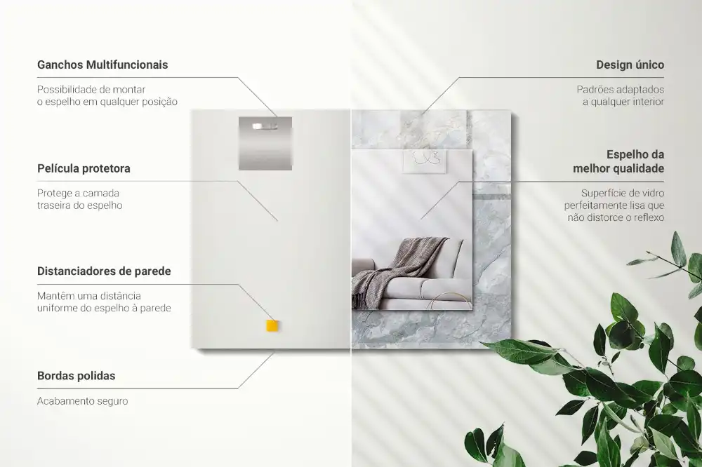 Obdĺžnikové zrkadlo s motívom Mramorové sivé žily