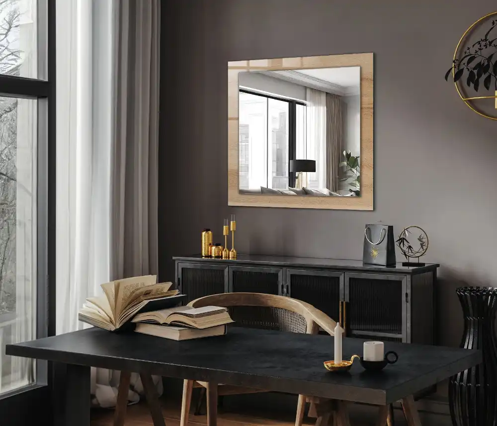 Obdĺžnikové dekoračné zrkadlo Textúra drevenej dosky