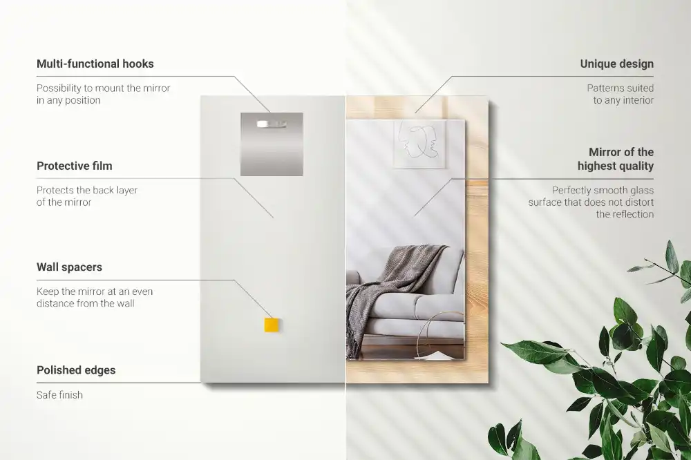 Obdĺžnikové dekoračné zrkadlo Textúra drevenej dosky