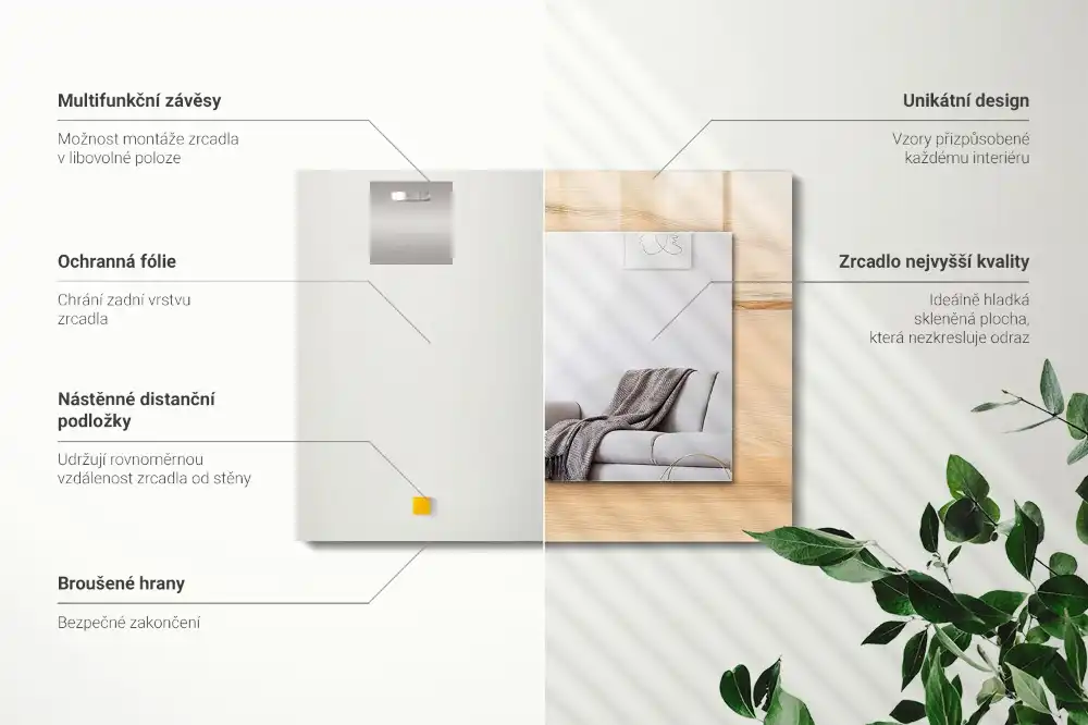 Obdĺžnikové dekoračné zrkadlo Textúra drevenej dosky