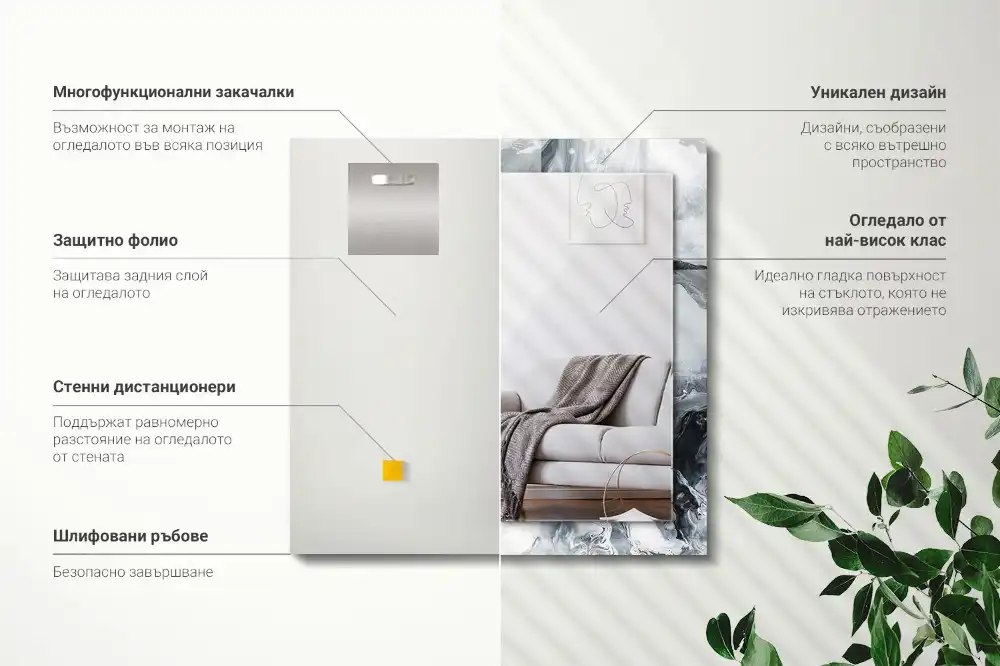 Obdĺžnikové ozdobné zrkadlo Abstraktná maľba kompozícia