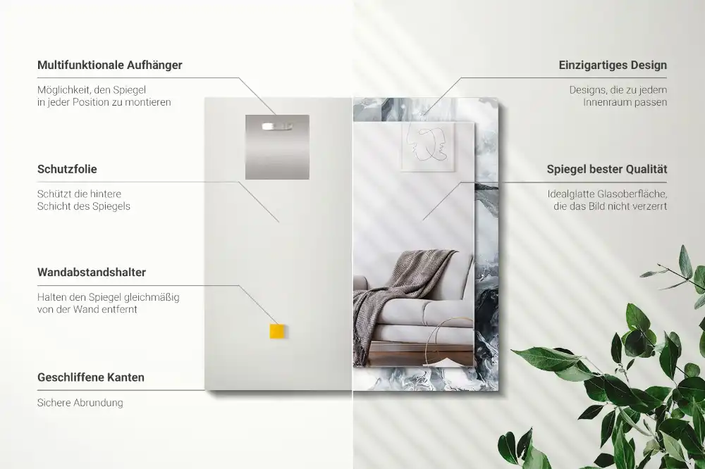 Obdĺžnikové ozdobné zrkadlo Abstraktná maľba kompozícia