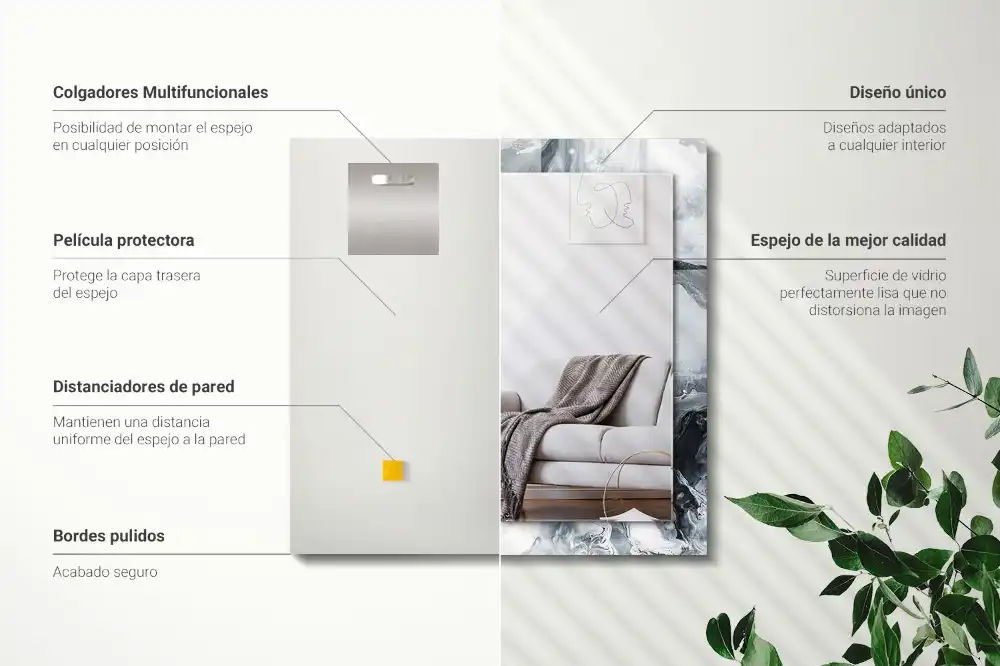 Obdĺžnikové ozdobné zrkadlo Abstraktná maľba kompozícia